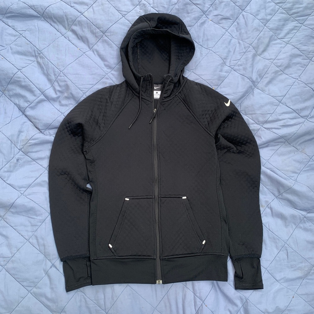 Nike textured running zip hoodie w/ thumb hole sleeves - size small‎ womens